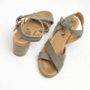 NOVACAS Cross Toebed Adjustable Ankle Straps Block Heel Sandals, EU 38